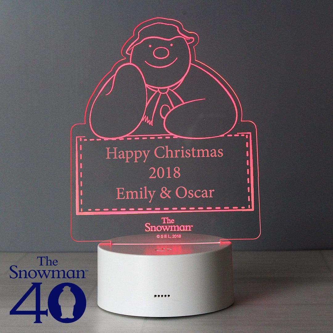 Personalised Memento Candles &amp; Reed Diffusers Personalised The Snowman LED Colour Changing Decoration &amp; Night Light