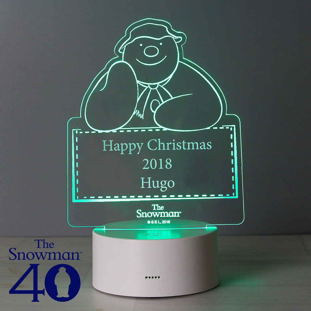 Personalised Memento Candles &amp; Reed Diffusers Personalised The Snowman LED Colour Changing Decoration &amp; Night Light