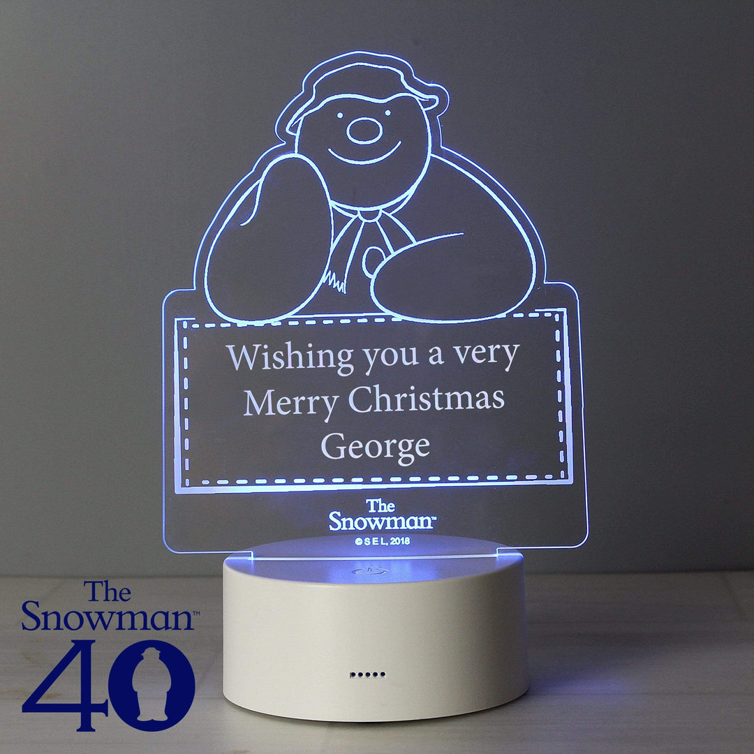 Personalised Memento Candles &amp; Reed Diffusers Personalised The Snowman LED Colour Changing Decoration &amp; Night Light