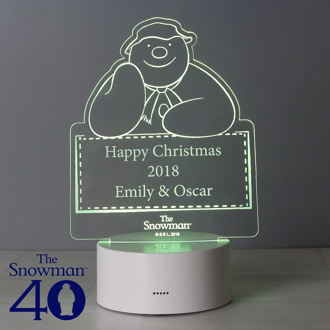Personalised Memento Candles &amp; Reed Diffusers Personalised The Snowman LED Colour Changing Decoration &amp; Night Light