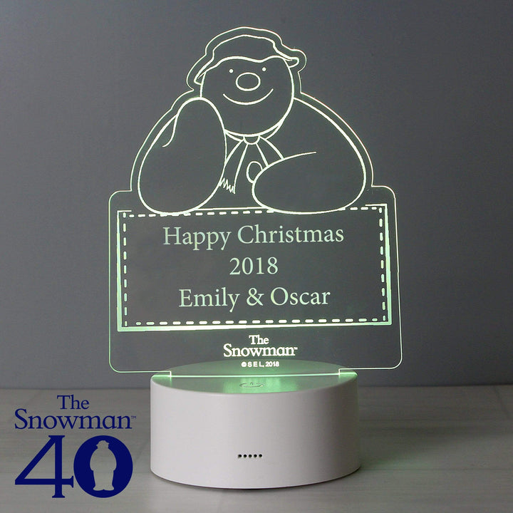 Personalised Memento Candles &amp; Reed Diffusers Personalised The Snowman LED Colour Changing Decoration &amp; Night Light