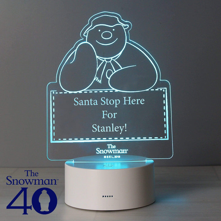 Personalised Memento Candles &amp; Reed Diffusers Personalised The Snowman LED Colour Changing Decoration &amp; Night Light