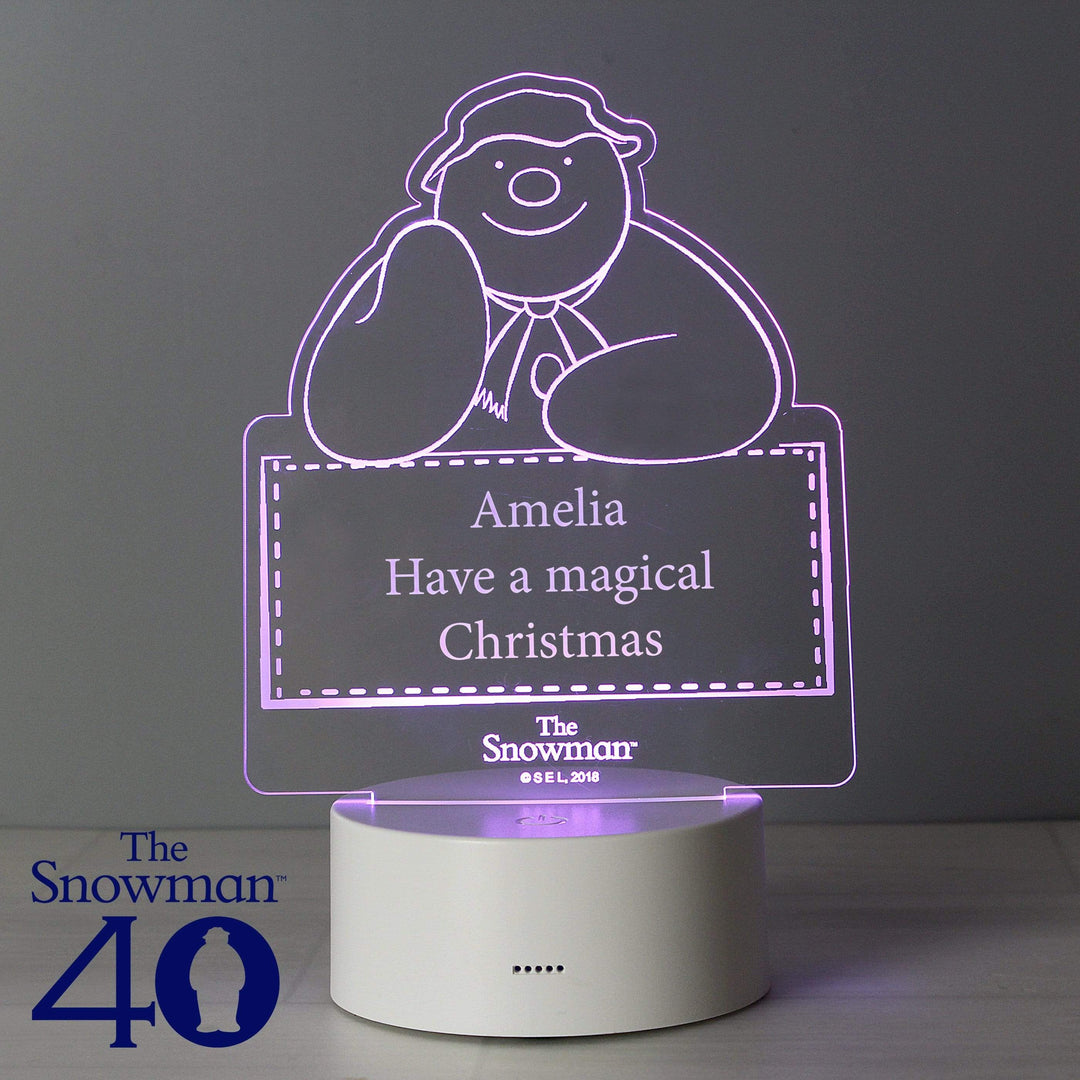 Personalised Memento Candles &amp; Reed Diffusers Personalised The Snowman LED Colour Changing Decoration &amp; Night Light