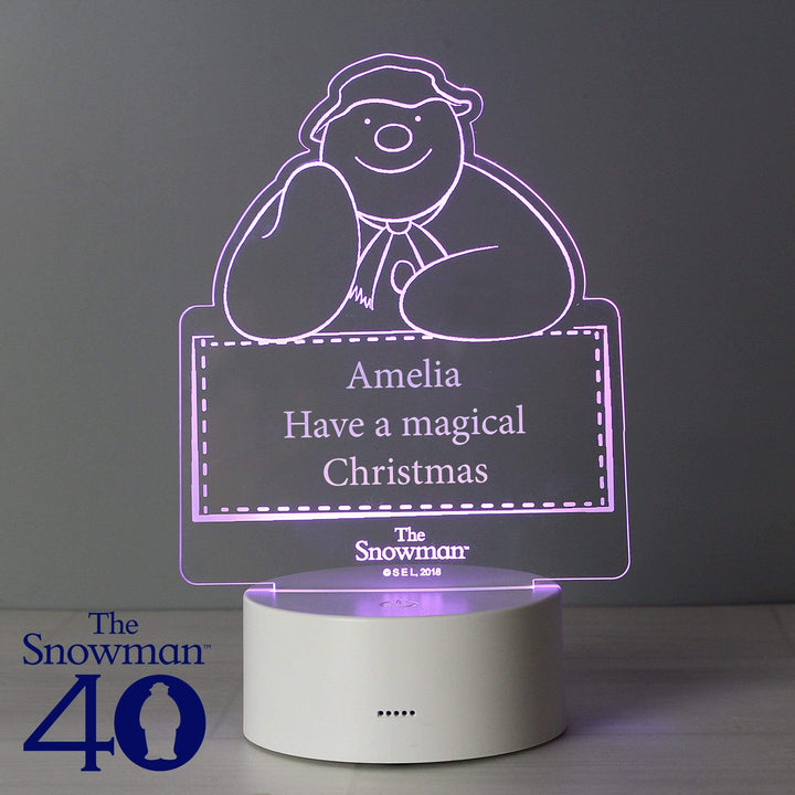 Personalised Memento Candles &amp; Reed Diffusers Personalised The Snowman LED Colour Changing Decoration &amp; Night Light