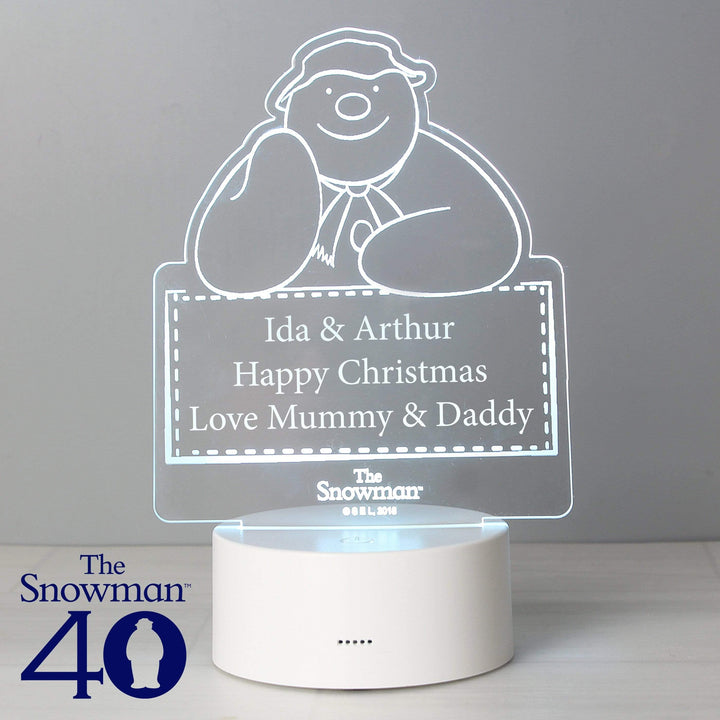 Personalised Memento Candles &amp; Reed Diffusers Personalised The Snowman LED Colour Changing Decoration &amp; Night Light