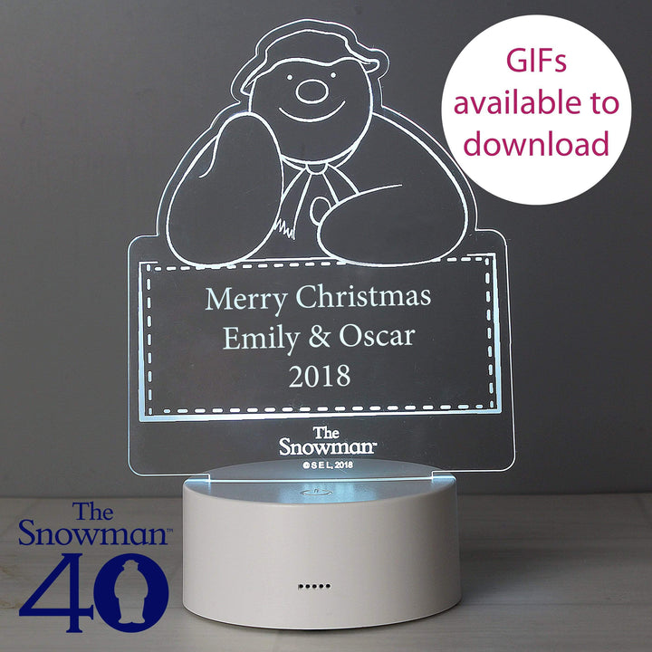 Personalised Memento Candles &amp; Reed Diffusers Personalised The Snowman LED Colour Changing Decoration &amp; Night Light