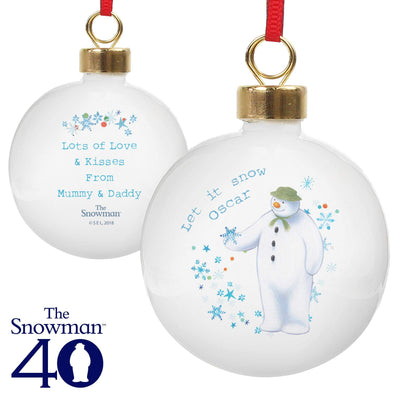 Personalised Memento Personalised The Snowman Let it Snow Bauble