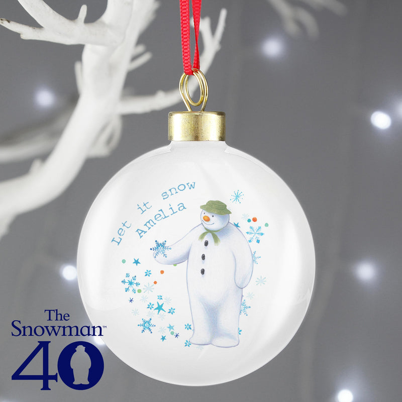 Personalised Memento Personalised The Snowman Let it Snow Bauble