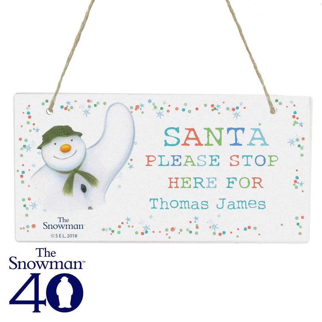 Personalised Memento Wooden Personalised The Snowman Let it Snow Santa Stop Here Wooden Sign