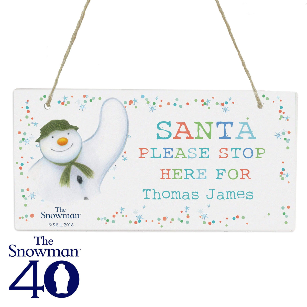 Personalised Memento Wooden Personalised The Snowman Let it Snow Santa Stop Here Wooden Sign