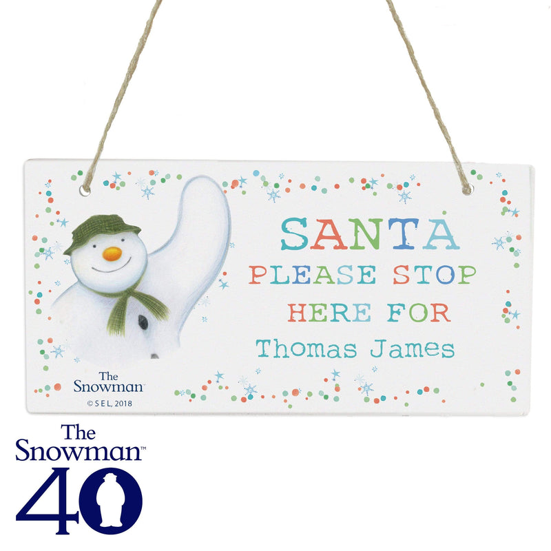 Personalised Memento Wooden Personalised The Snowman Let it Snow Santa Stop Here Wooden Sign