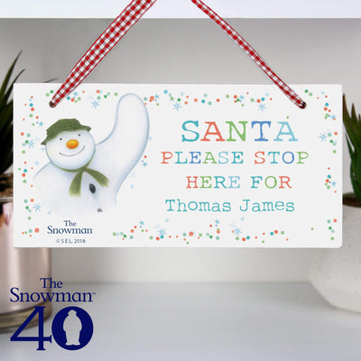 Personalised Memento Wooden Personalised The Snowman Let it Snow Santa Stop Here Wooden Sign