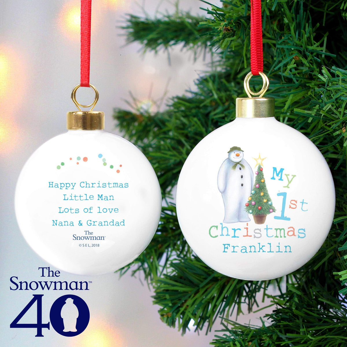 Personalised Memento Personalised The Snowman My 1st Christmas Bauble