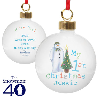 Personalised Memento Personalised The Snowman My 1st Christmas Bauble