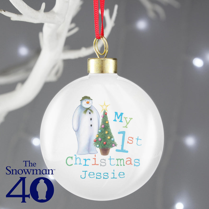 Personalised Memento Personalised The Snowman My 1st Christmas Bauble