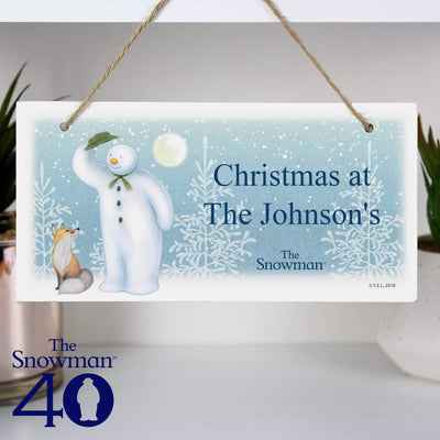 Personalised Memento Wooden Personalised The Snowman Snow Wonder Wooden Sign