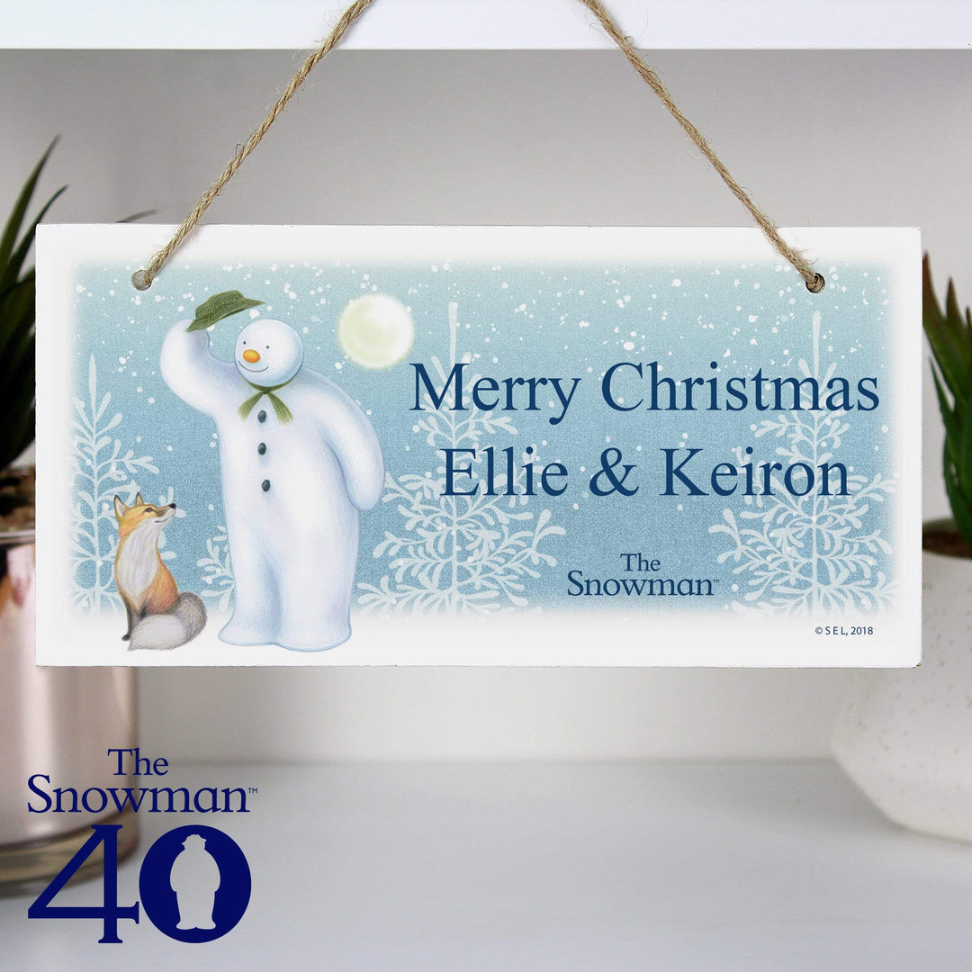 Personalised Memento Wooden Personalised The Snowman Snow Wonder Wooden Sign