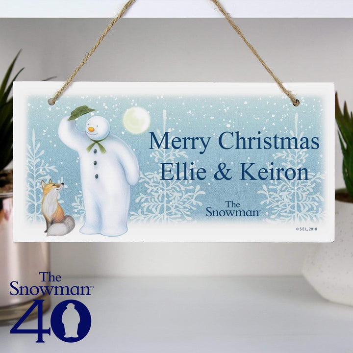 Personalised Memento Wooden Personalised The Snowman Snow Wonder Wooden Sign