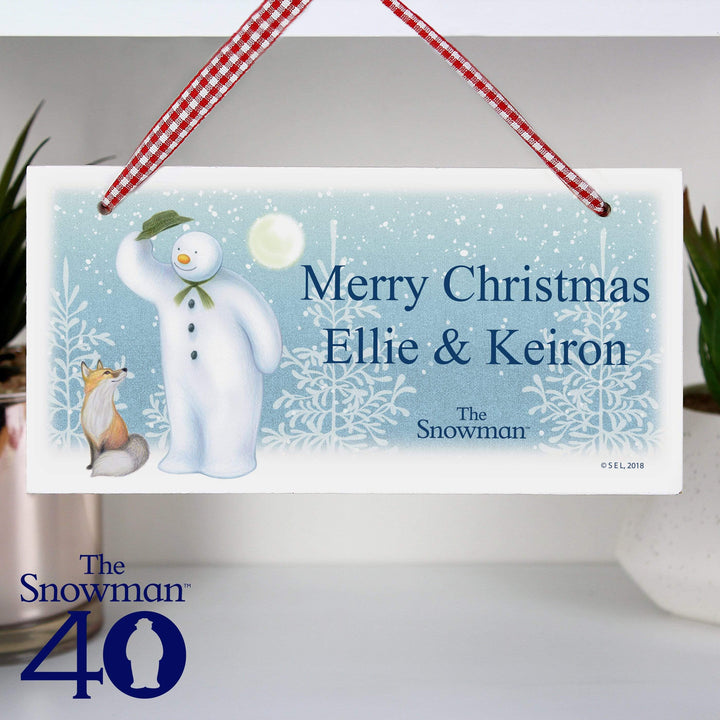 Personalised Memento Wooden Personalised The Snowman Snow Wonder Wooden Sign