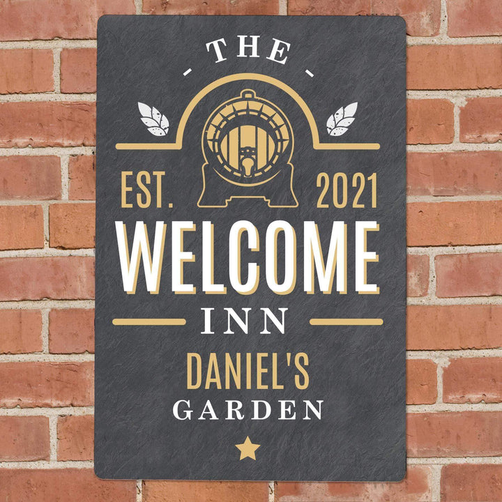 Personalised Memento Personalised The Welcome Inn Metal Sign