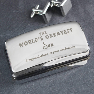 Personalised Memento Jewellery Personalised 'The World's Greatest' Cufflink Box