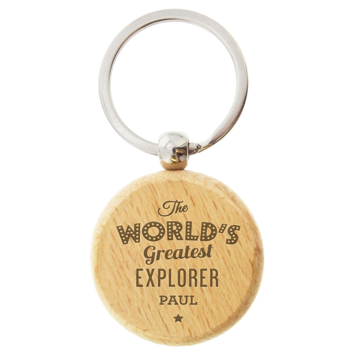 Personalised Memento Keepsakes Personalised 'The World's Greatest' Wooden Keyring