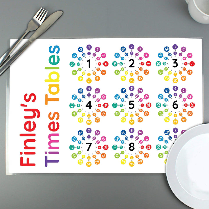 Personalised Memento Mealtime Essentials Personalised Times Tables Placemat