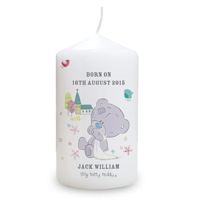 Personalised Memento Candles & Reed Diffusers Personalised Tiny Tatty Teddy Christening Candle