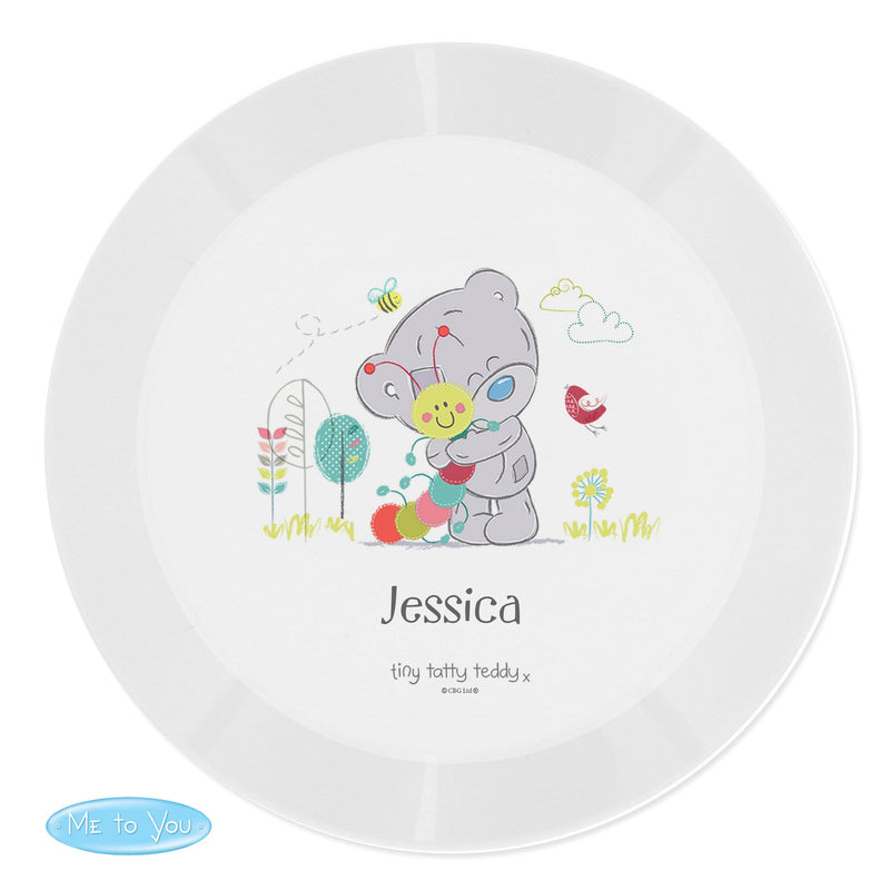 Personalised Memento Mealtime Essentials Personalised Tiny Tatty Teddy Cuddle Bug Plastic Plate