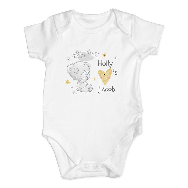 Personalised Memento Clothing Personalised Tiny Tatty Teddy I Heart 0-3 Months Baby Vest