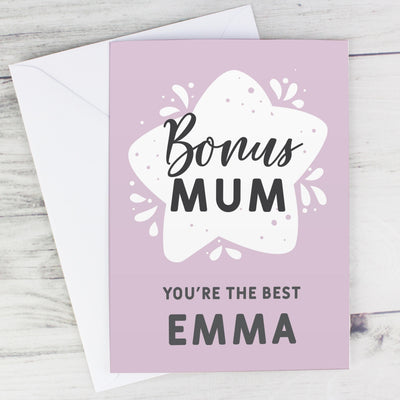 Personalised Memento Personalised To My Bonus Mum Card