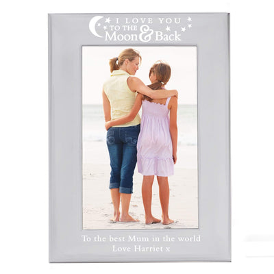 Personalised Memento Photo Frames, Albums and Guestbooks Personalised To the Moon and Back... 4x6 Silver Photo Frame