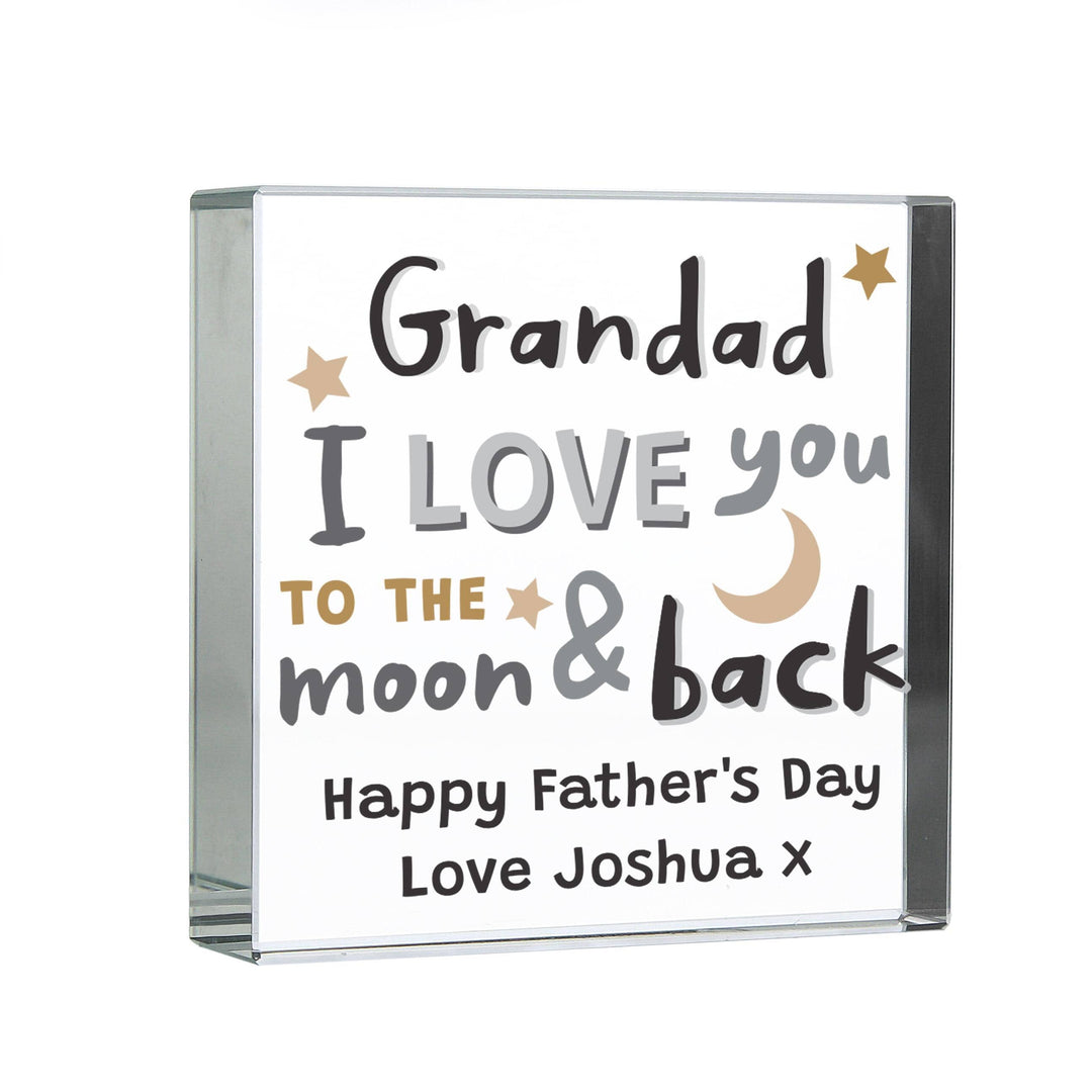 Personalised Memento Personalised To the Moon and Back Large Crystal Token