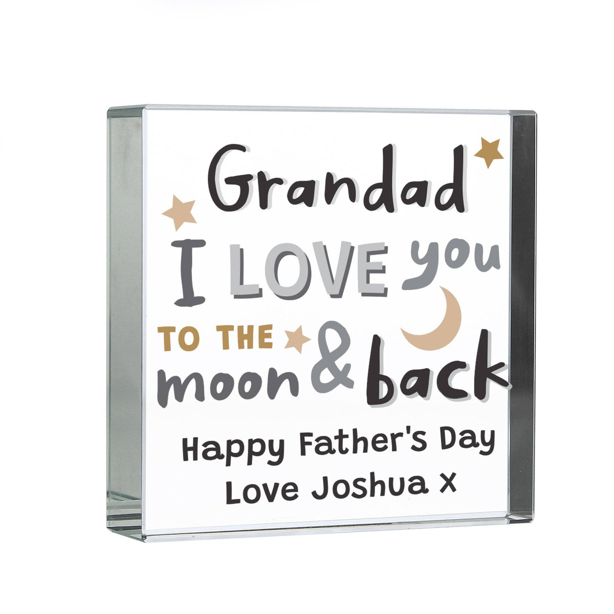 Personalised Memento Personalised To the Moon and Back Large Crystal Token