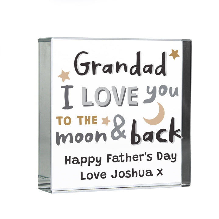 Personalised Memento Personalised To the Moon and Back Large Crystal Token