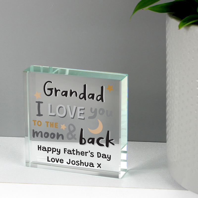 Personalised Memento Personalised To the Moon and Back Large Crystal Token
