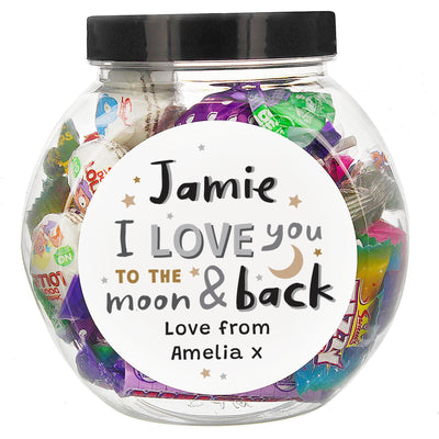 Personalised Memento Personalised To the Moon and Back Sweet Jar
