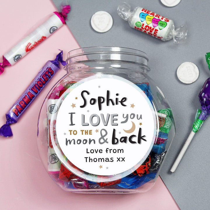 Personalised Memento Personalised To the Moon and Back Sweet Jar