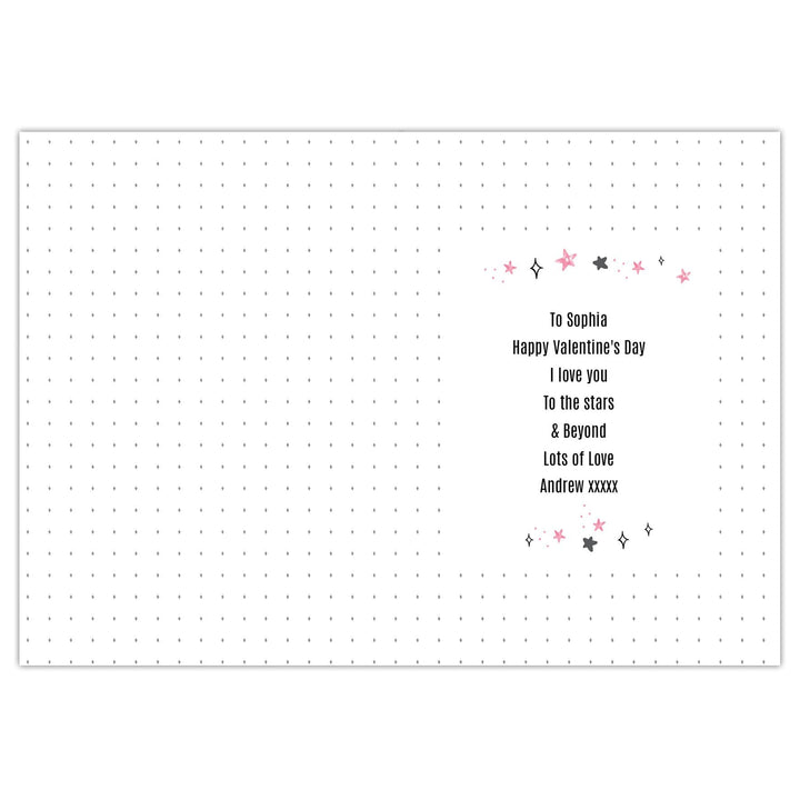 Personalised Memento Greetings Cards Personalised To The Moon &amp; Back Pink Card