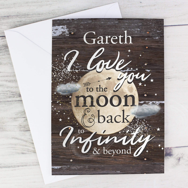 Personalised Memento Greetings Cards Personalised To the Moon & Infinity... Card