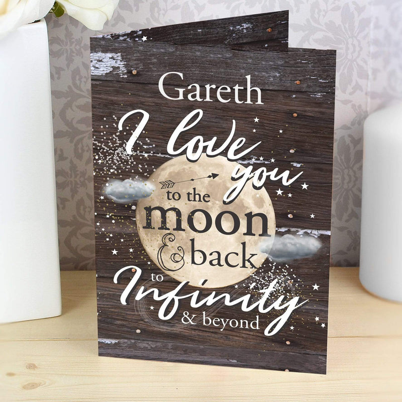 Personalised Memento Greetings Cards Personalised To the Moon & Infinity... Card