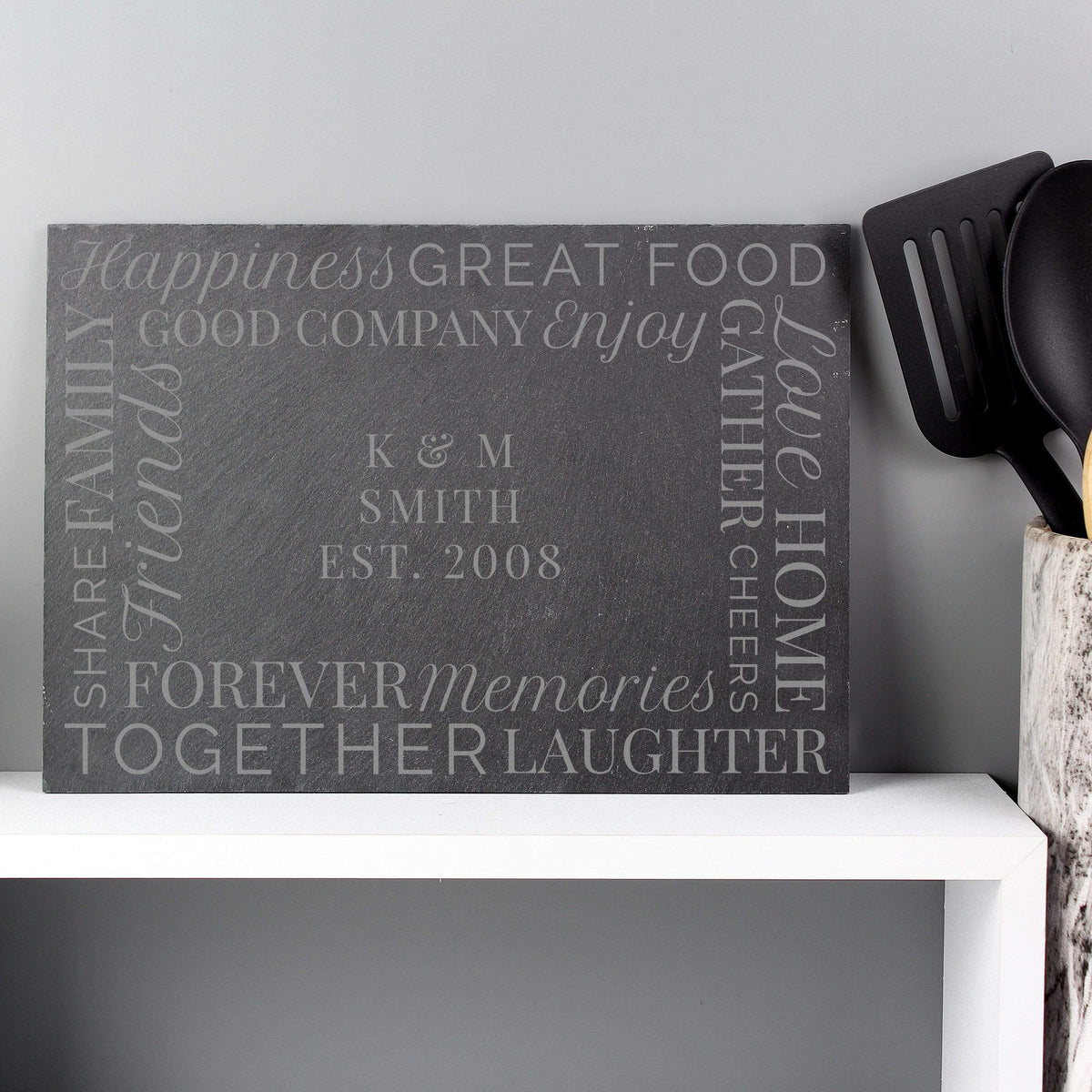 Personalised Memento Slate Personalised 'Together' Slate Placemat