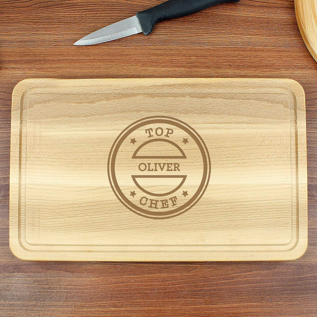 Personalised Memento Kitchen, Baking &amp; Dining Gifts Personalised Top Chef Large Chopping Board
