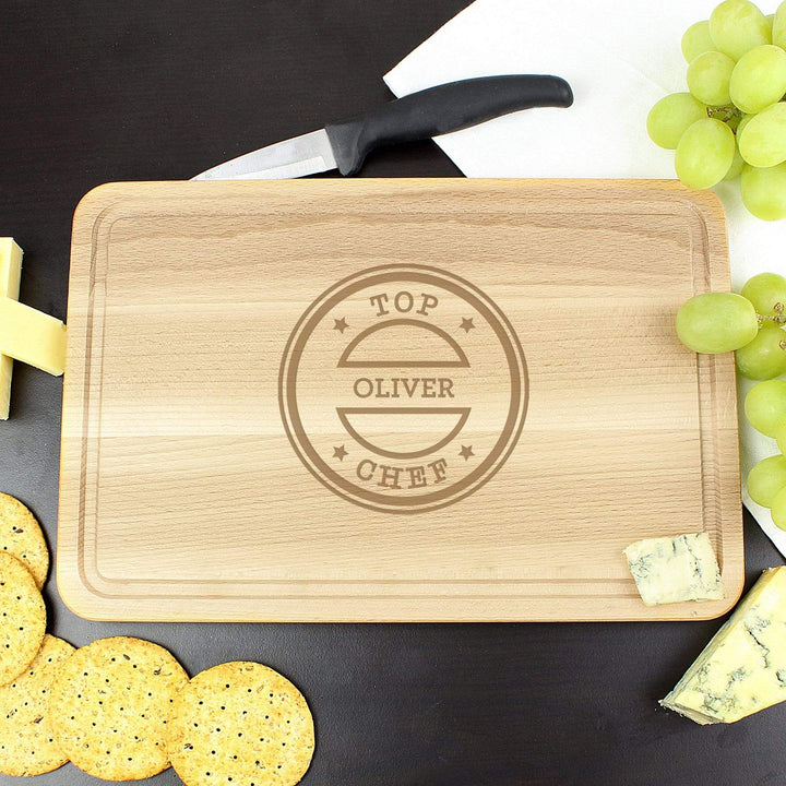 Personalised Memento Kitchen, Baking &amp; Dining Gifts Personalised Top Chef Large Chopping Board