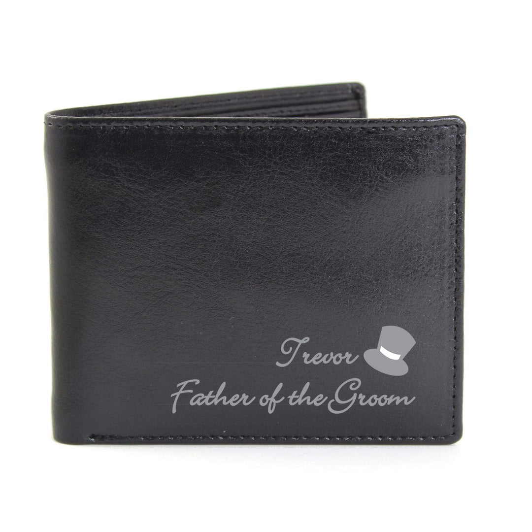 Personalised Memento Leather Personalised Top Hat Leather Wallet