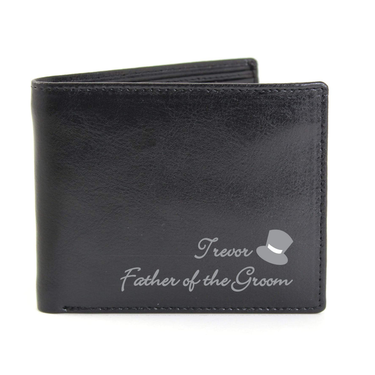 Personalised Memento Leather Personalised Top Hat Leather Wallet