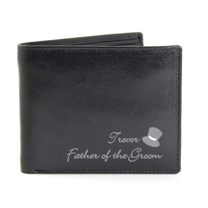 Personalised Memento Leather Personalised Top Hat Leather Wallet