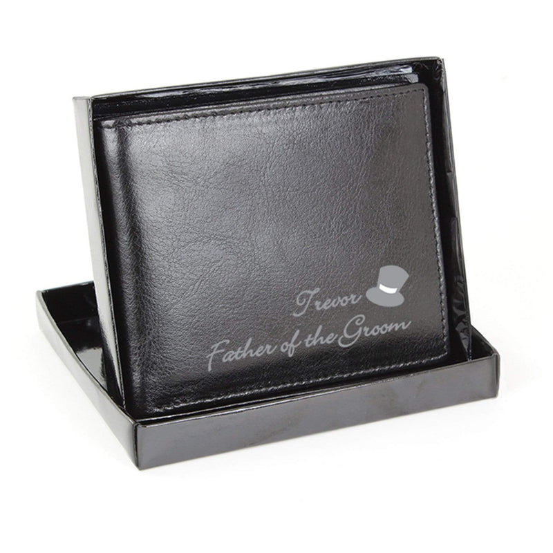 Personalised Memento Leather Personalised Top Hat Leather Wallet