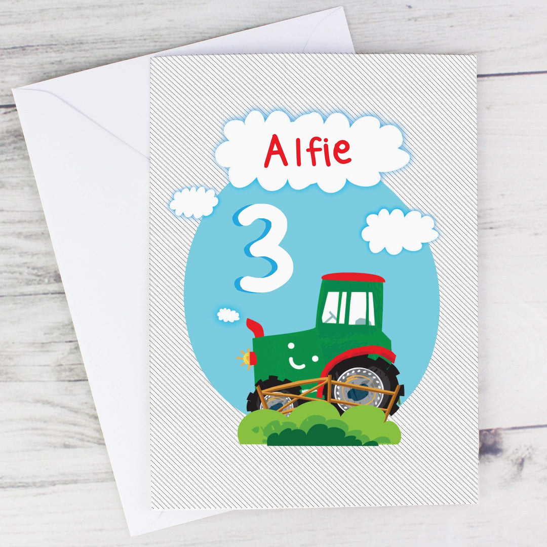 Personalised Memento Greetings Cards Personalised Tractor Birthday Card