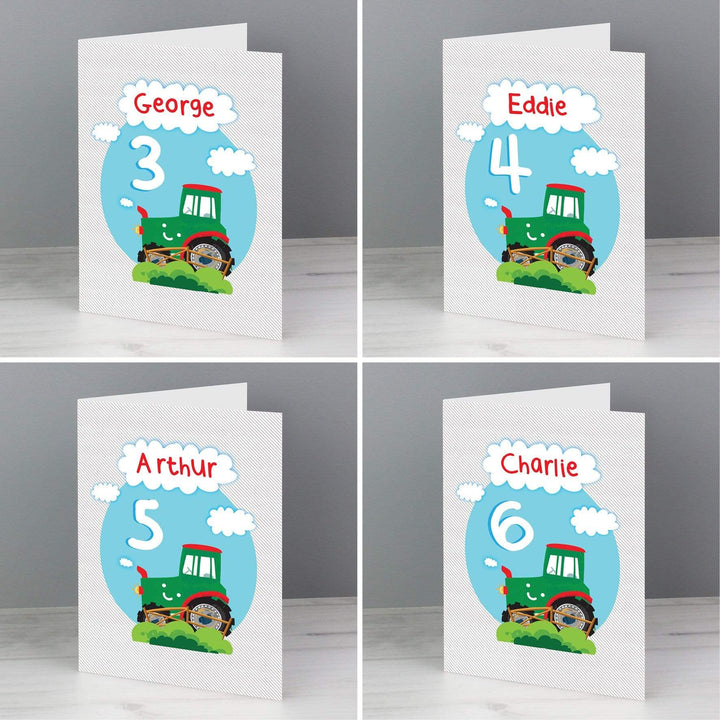 Personalised Memento Greetings Cards Personalised Tractor Birthday Card